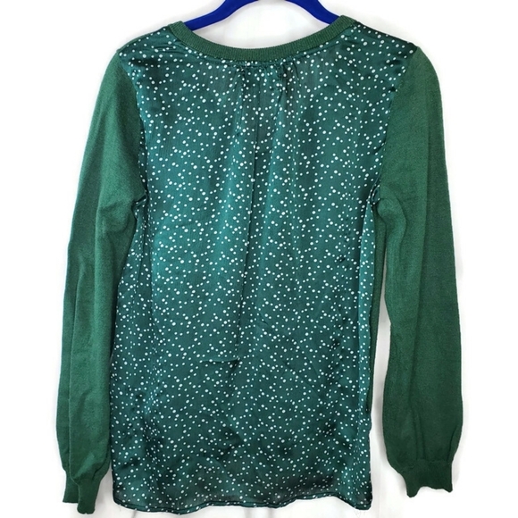Anthro Skies are Blue Green V-Neck Sweater Blouse Size XS. - Picture 6 of 6